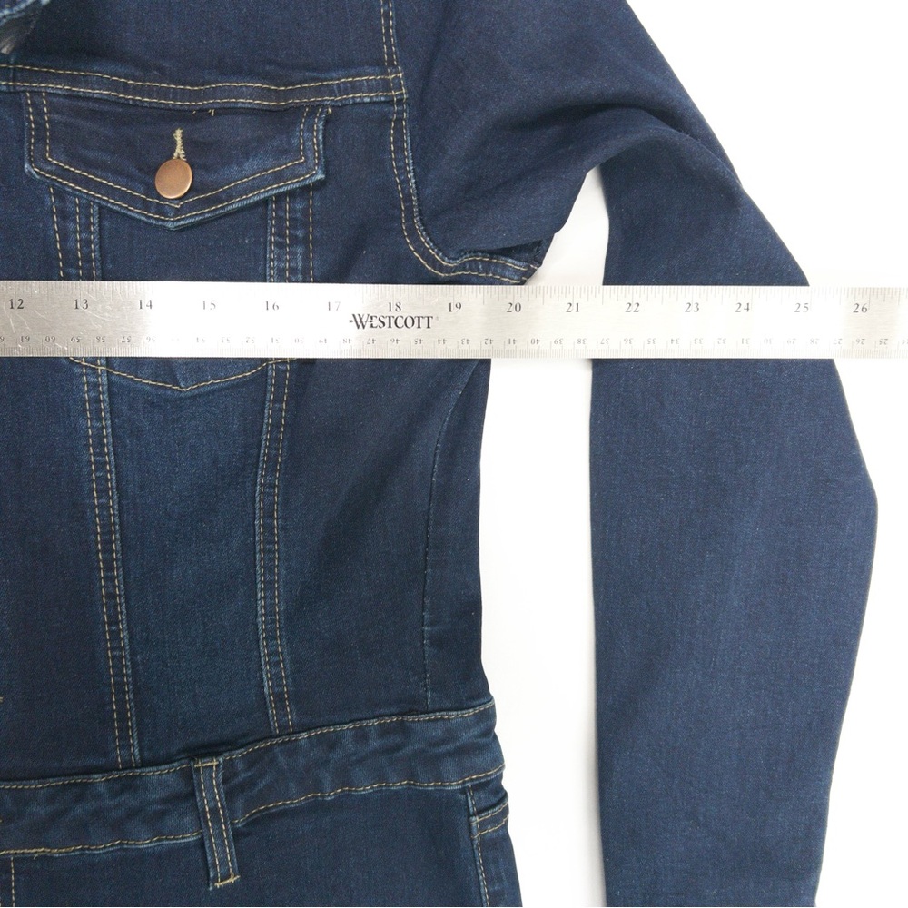 Day Dreaming Long Sleeve Denim Jumpsuit Flared Leg Stretchy Womens 1X XL NWT - Picture 9 of 16